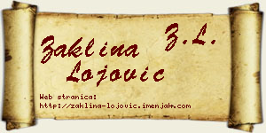 Žaklina Lojović vizit kartica